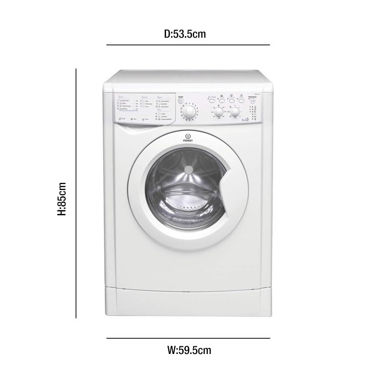 INDESIT IWDC6125 EcoTime 6kg Wash 5kg Dry 1200rpm Freestanding Washer Dryer - White