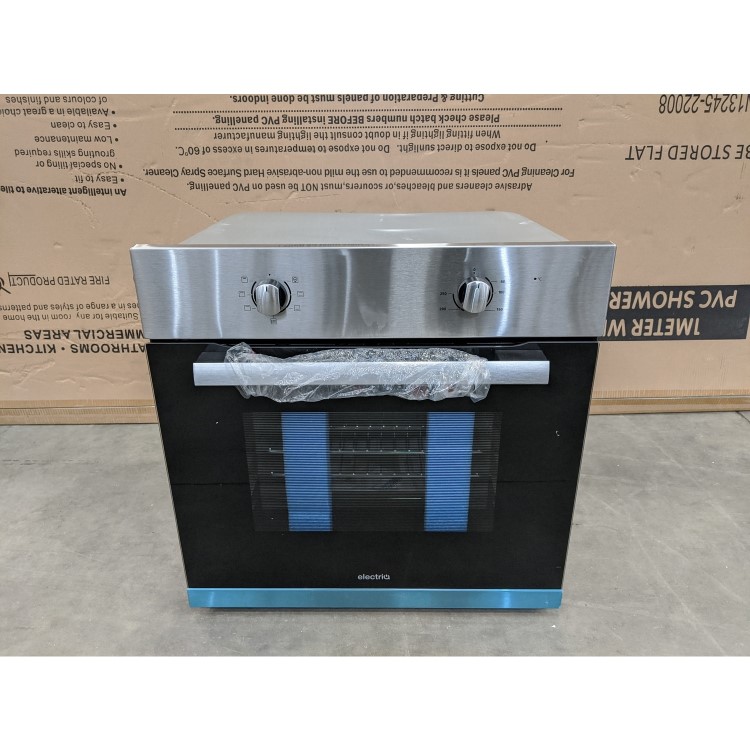 GRADE A3 - electriQ 70 litre 6 Function Built in Static Electric Single Oven - supplied with a plug