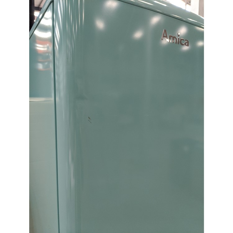 GRADE A3 - Amica FKR29653DEB Retro Style 60/40 250L Freestanding Fridge Freezer - Duck Egg Blue