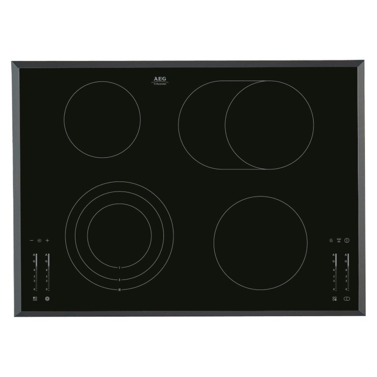GRADE A3 - AEG HK764070FB Bevelled Edge 72cm Touch Control Ceramic Hob - Black