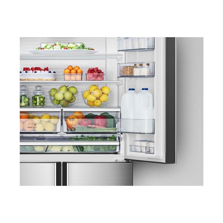 GRADE A2 - Hisense RQ689N4AC1 556 Litre American Style Fridge Freezer Frost Free 4 Door 91cm Wide - Silver