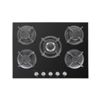 GRADE A1 - iQ 70cm Black Glass on Gas 5 Burner Hob