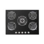 GRADE A1 - iQ 70cm Black Glass on Gas 5 Burner Hob