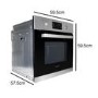 GRADE A2 - electriQ 68L Pyrolytic Self Cleaning Electric Single Oven in Stainless Steel - Supplied with a plug