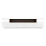 Large White High Gloss TV Unit with Walnut Effect Soundbar Shelf - Harlow - TV's up to 56"