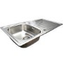 GRADE A1 - Taylor & Moore Eyre Single Bowl with Drainer Stainless Steel Reversible Sink