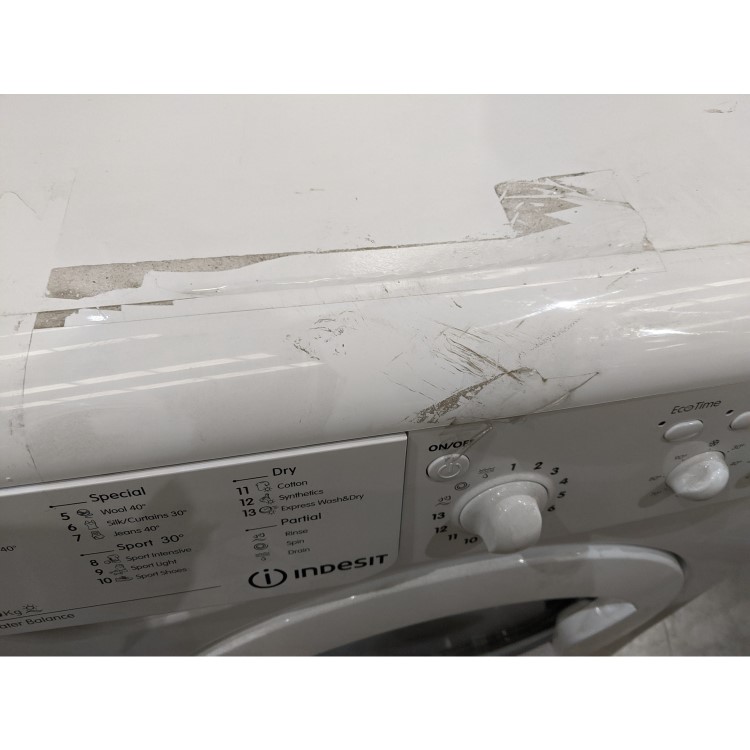GRADE A3 - INDESIT IWDC6125 EcoTime 6kg Wash 5kg Dry 1200rpm Freestanding Washer Dryer - White