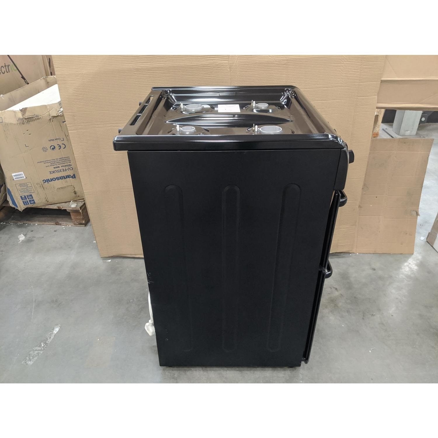 GRADE A2 Hotpoint HAG60K 60cm Double Oven Gas Cooker Black 77761331