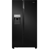 GRADE A1 - Hisense RS694N4TB1 Side-by-side American Fridge Freezer With Non Plumbed Ice & Water Dispenser - Black