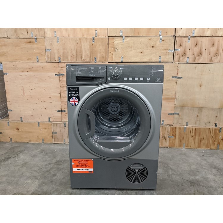 GRADE A3 - HOTPOINT TCFS73BGG Aquarius 7kg Freestanding Condenser Sensor Tumble Dryer Graphite