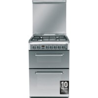 GRADE A2 - Indesit KDP60SES 60cm Wide Double Oven Dual Fuel Cooker - Stainless Steel