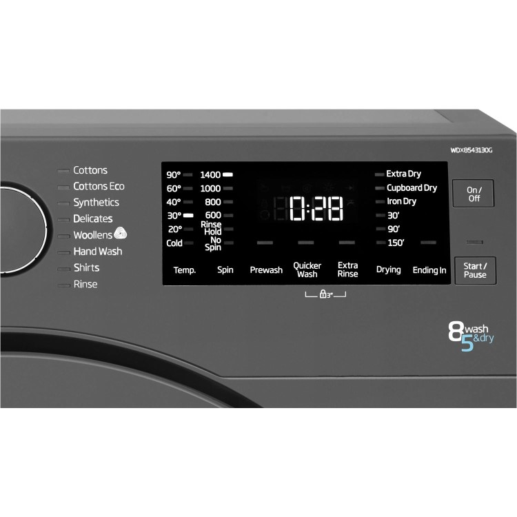 Beko WDX8543130G 8kg Wash 5kg Dry 1400rpm Freestanding Washer Dryer - Graphite
