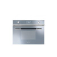 Smeg SF4120MCS Linea 45cm Height Compact Combination Multifunction Microwave Oven Silver Glass