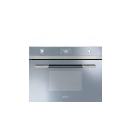 GRADE A2 - Smeg SF4120MCS Linea 45cm Height Compact Combination Multifunction Microwave Oven Silver Glass
