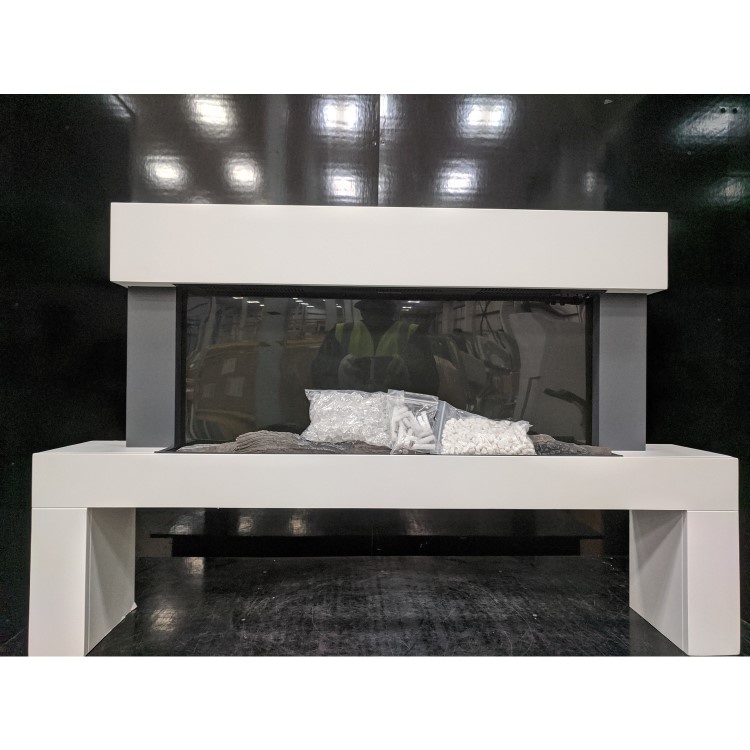 GRADE A2 - White Freestanding Electric Fireplace Suite with LED Lights - Amberglo