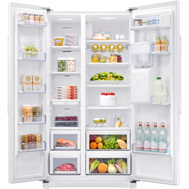 Refurbished Samsung RS52N3313WW 510 Litre American Fridge Freezer White