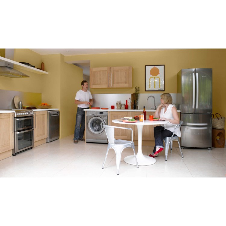 Hotpoint FFU4DX Quadrio 70cm Wide Frost Free Freestanding Fridge Freezer Stainless Steel