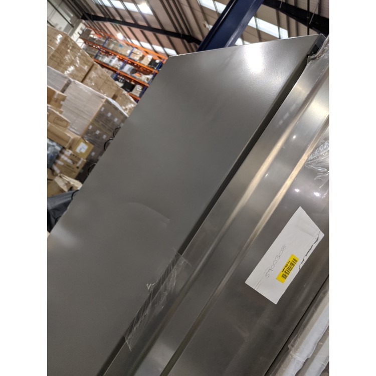 GRADE A2 - Hotpoint FFU4DX Quadrio 70cm Wide Frost Free Freestanding Fridge Freezer Stainless Steel