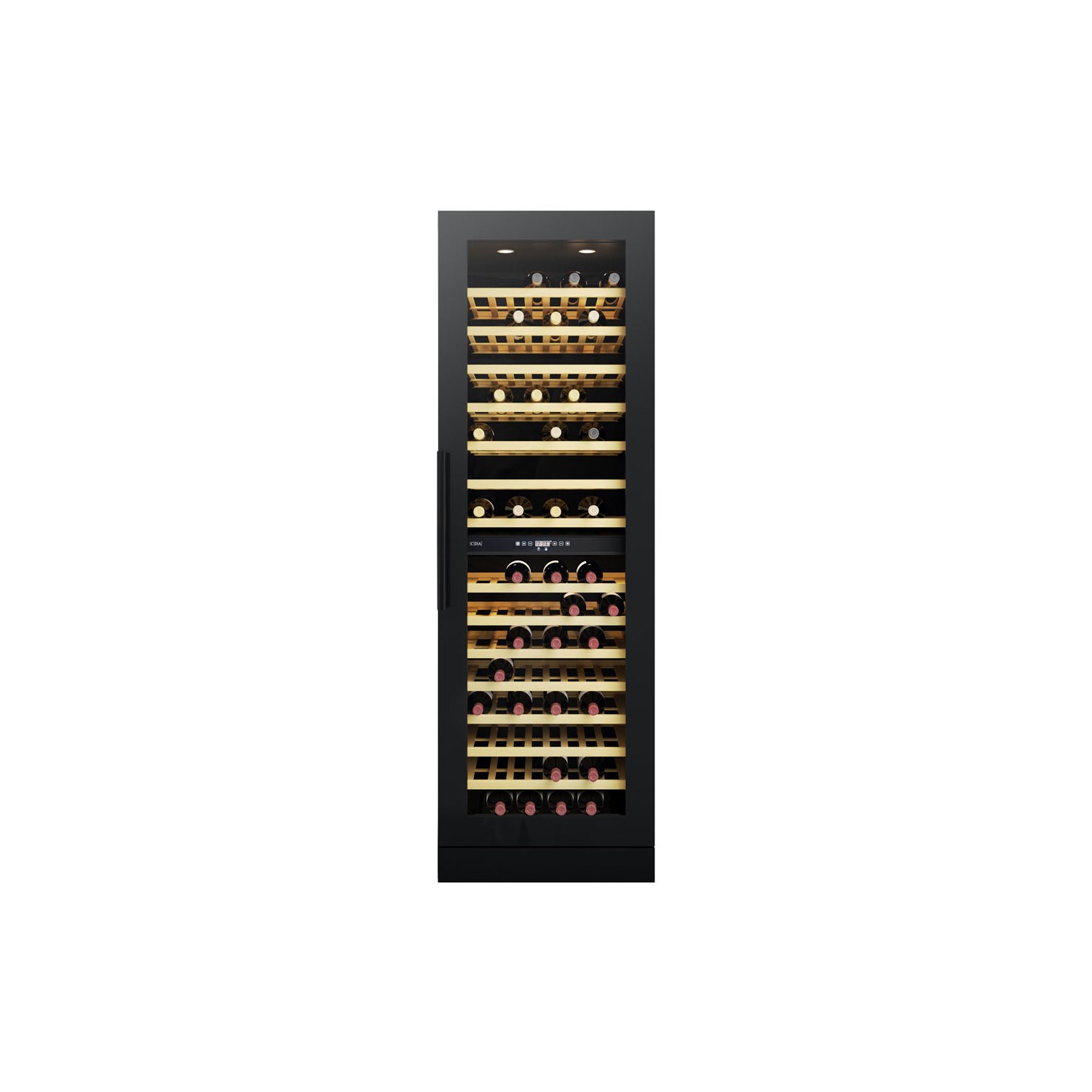 CDA 117 Bottle Freestanding Wine Cooler Dual Zone 60cm Wide 185cm Tall - Black