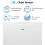 GRADE A2 - electriQ EQCHESTMB198 198 Litre Chest Freezer 52cm Deep A+ Energy Rating 90cm Wide - White