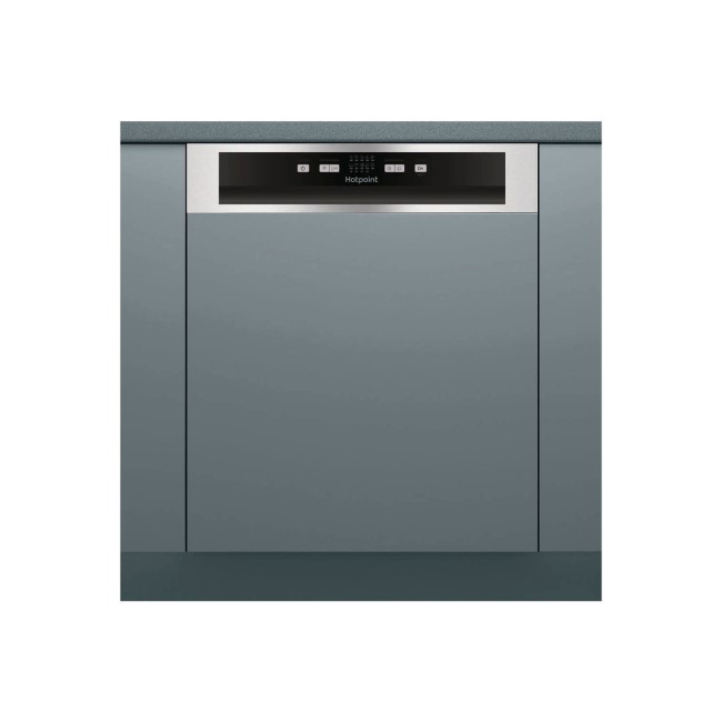 GRADE A2 - Hotpoint HBC2B19X 13 Place Semi-integrated Dishwasher With Stainless Steel Control Panel