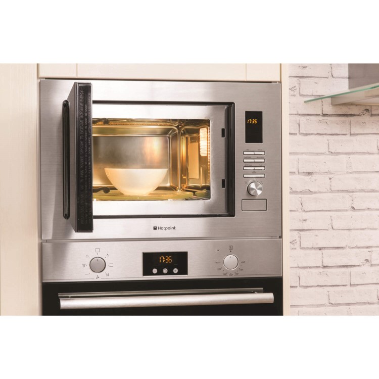 GRADE A2 - Hotpoint MWH2221X 24 Litre Microwave Oven With Grill - No-stain Stainless Steel