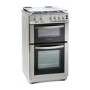 GRADE A3 - Montpellier MDG500LS 50cm Double Oven Gas Cooker With Lid Silver - LPG Jets Included