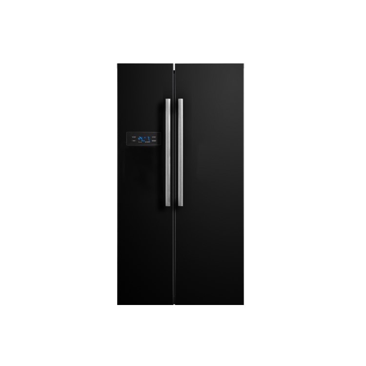 GRADE A2 - Montpellier CSBYS700PK 2 Door Plumbed Ice & Water American Style Fridge - Black
