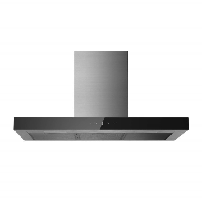 GRADE A2 - electriQ 90cm Slimline Box Touch Control Stainless Steel Wall Mounted Chimney Cooker Hood 
