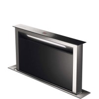 GRADE A2 - Smeg KDD60VXE-2 60cm Stainless Steel and Black Glass Island Downdraft Hood