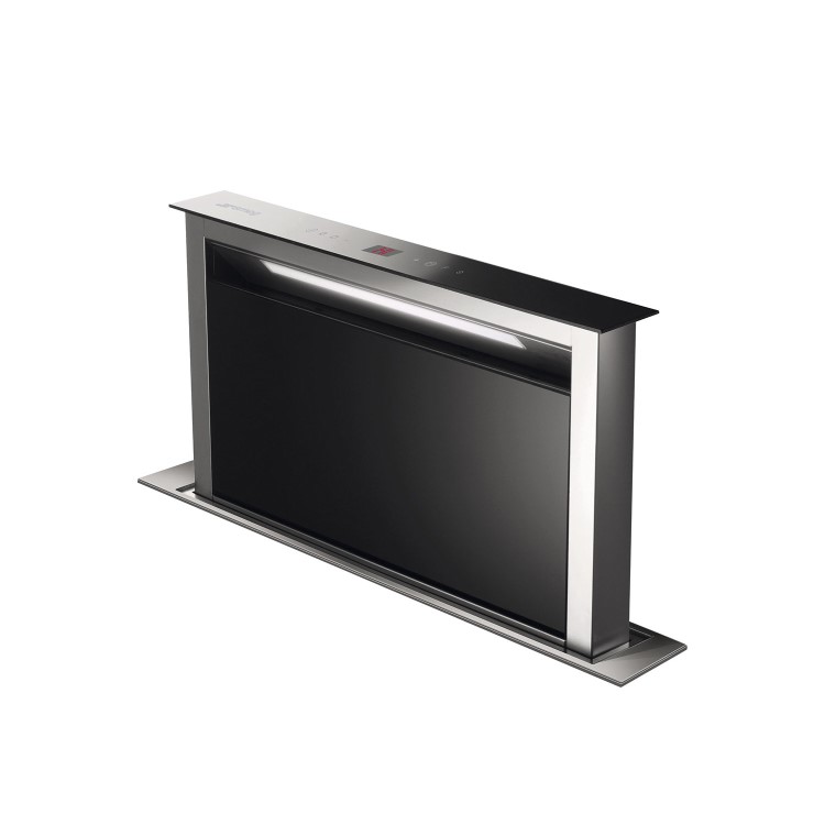 GRADE A2 - Smeg KDD60VXE-2 60cm Stainless Steel and Black Glass Island Downdraft Hood