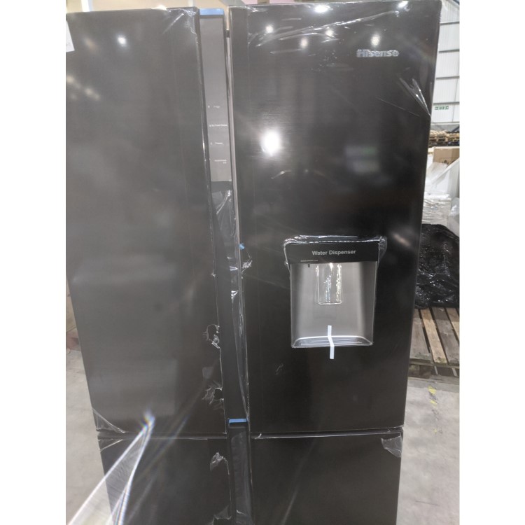 GRADE A2 - Hisense RQ560N4WB1 Frost Free Four Door American Fridge Freezer With Non Plumbed Water Dispenser - Black
