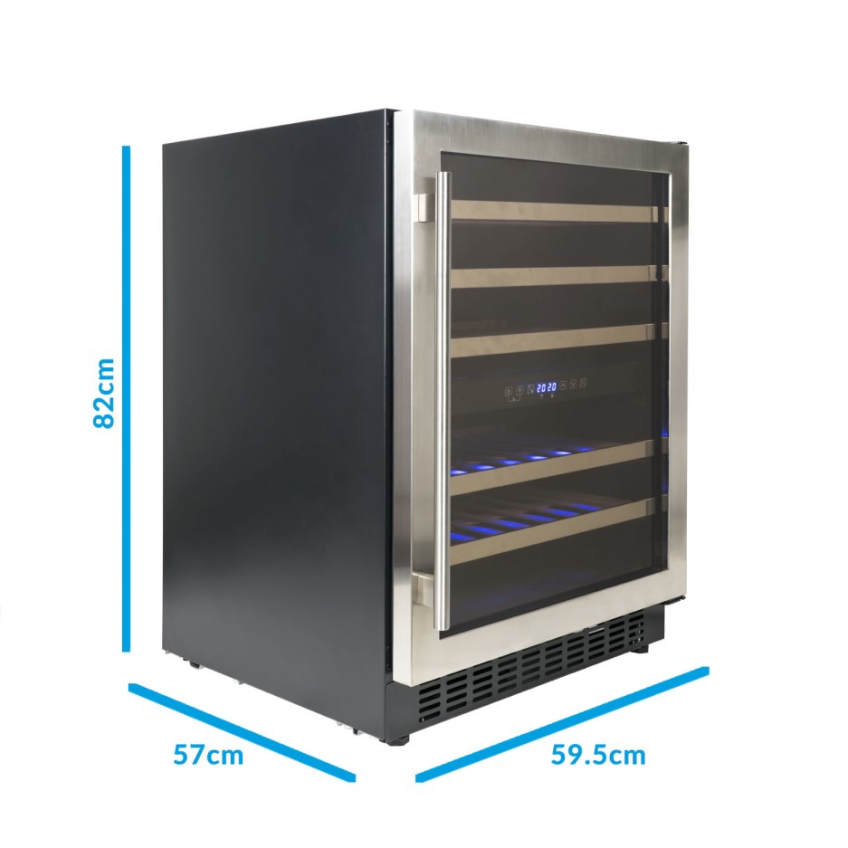 electriQ 45 Bottle Freestanding Under Counter Wine Cooler Dual Zone