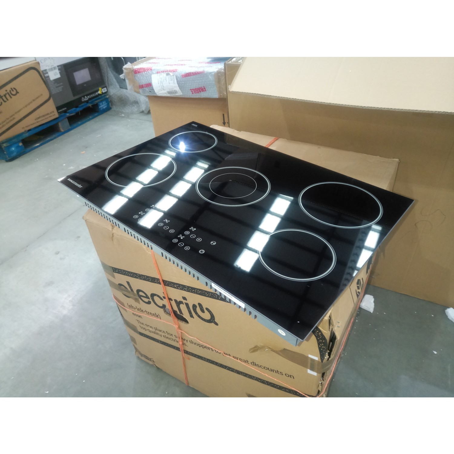 Glass Ranger Master GRADE A3 - Rangemaster RMB75HPECGL 75cm 5 Zone Ceramic Hob Black Glass ...