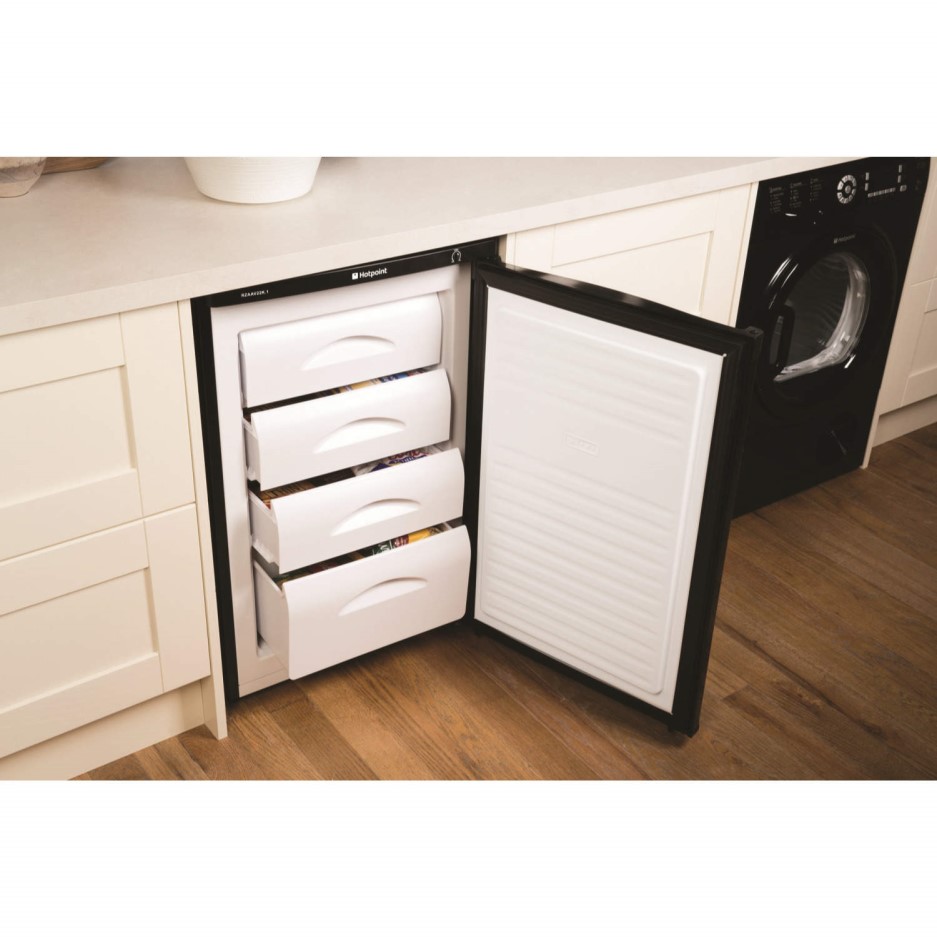 Hotpoint RZAAV22K 55cm Wide Freestanding Under Counter Freezer Black