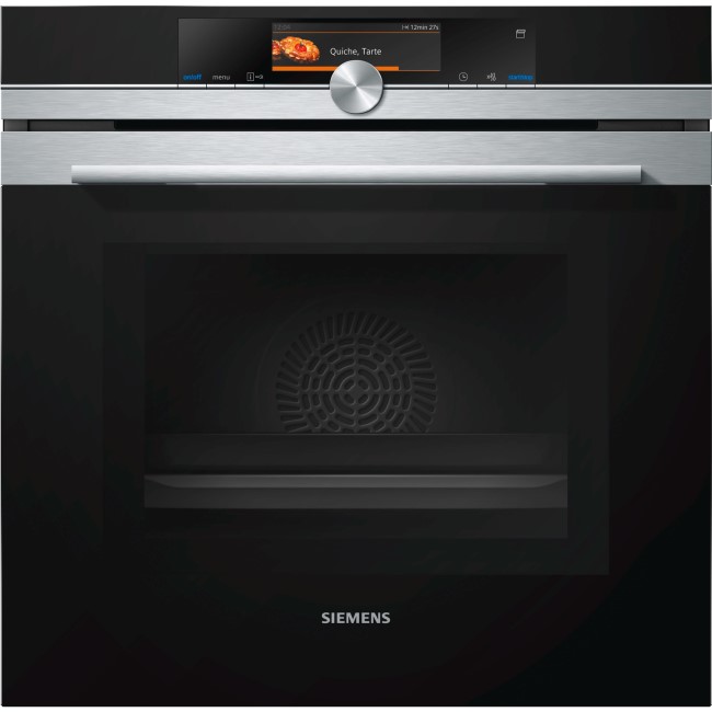 GRADE A3 - Siemens HM656GNS6B iQ700 Wifi Connected Built In Electric Single Oven with Microwave Function - Stainless Steel