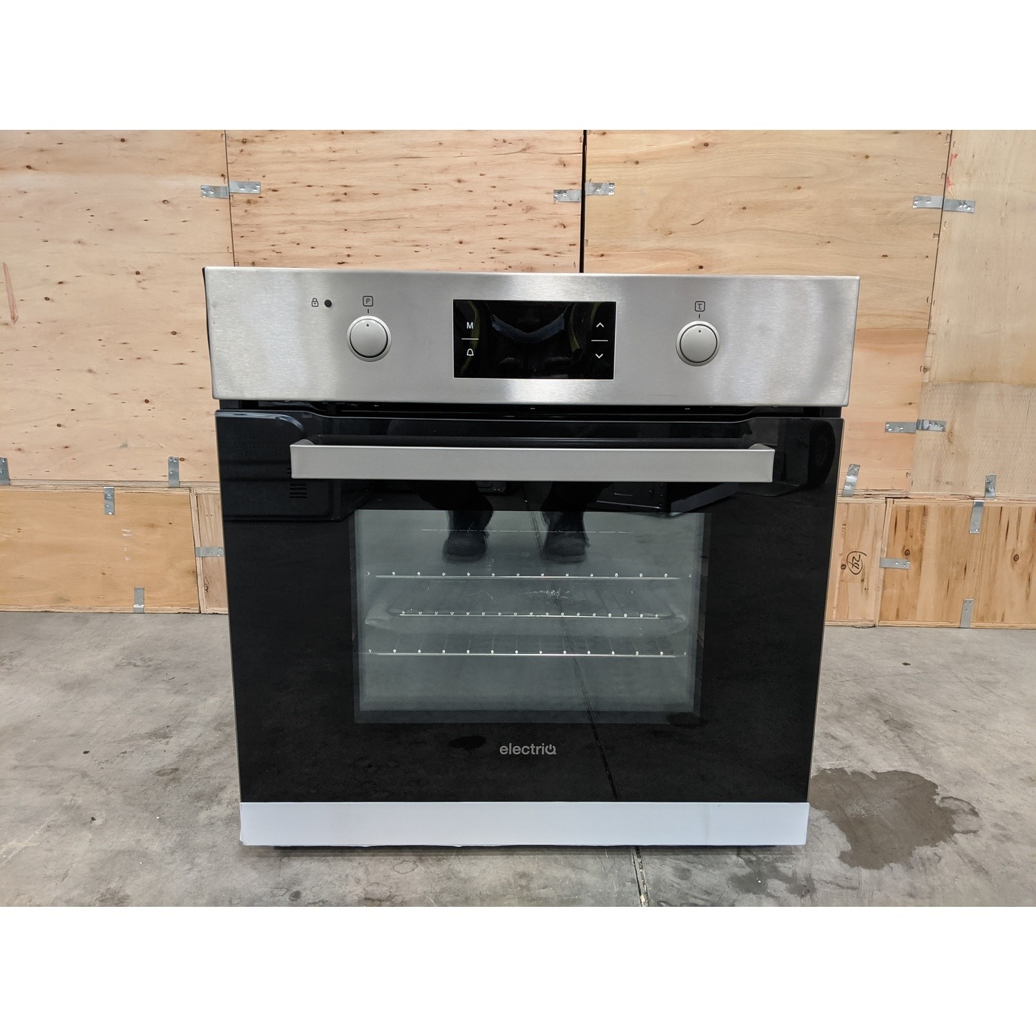GRADE A3 electriQ 68L Pyrolytic Self Cleaning Electric Single Oven in Stainless Steel