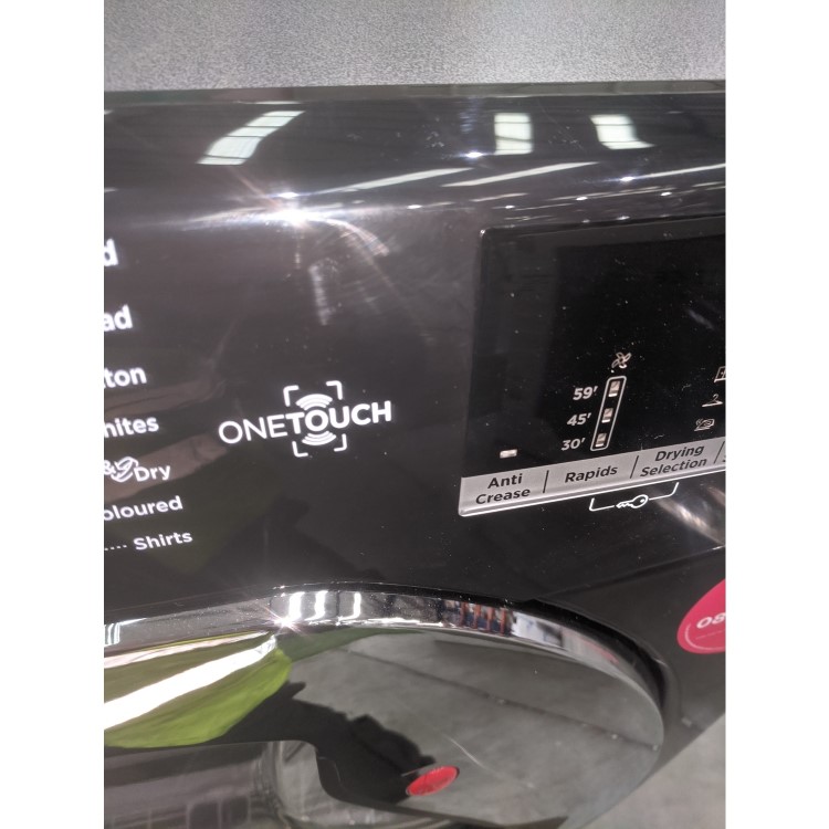 GRADE A3 - Hoover HLC9DCEB Link 9kg Freestanding Condenser Sensor Tumble Dryer With One Touch - Black With Chrome Water Collection Glass Door