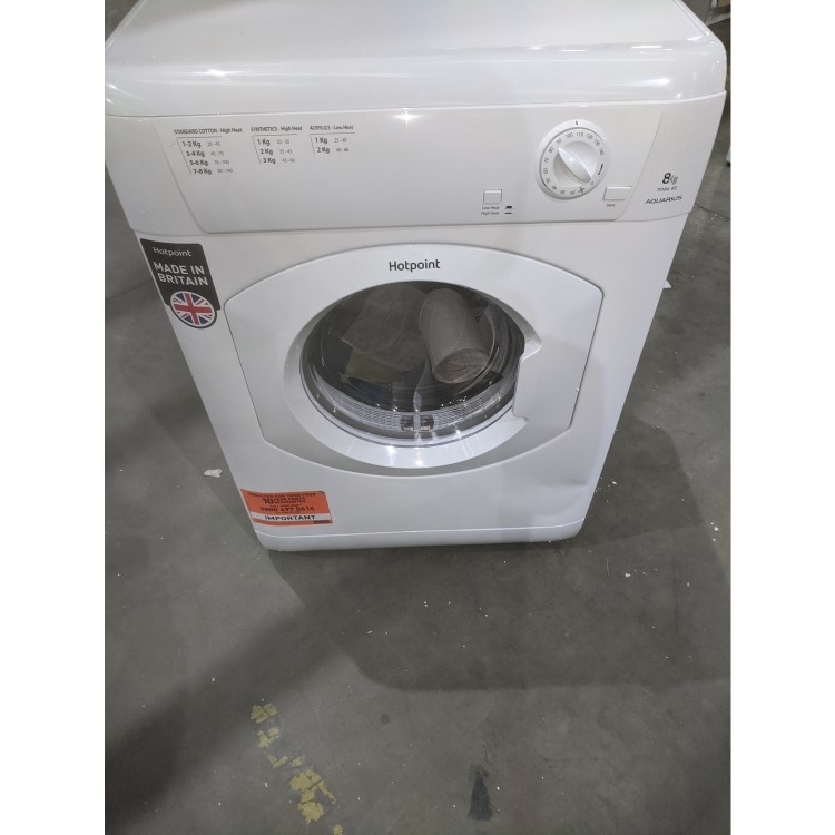 GRADE A3 - Hotpoint TVHM80CP 8kg Freestanding Vented Tumble Dryer White