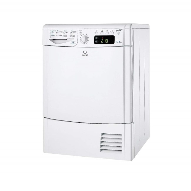 GRADE A1 - Indesit IDCE8450BH 8kg Freestanding Condenser Tumble Dryer Polar White