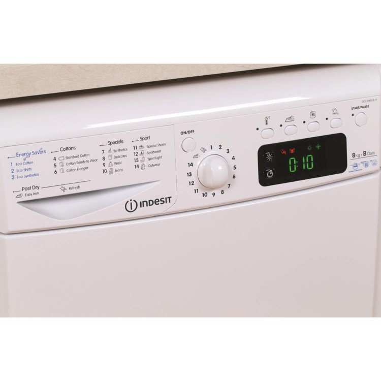 GRADE A3 - Indesit IDCE8450BH 8kg Freestanding Condenser Tumble Dryer Polar White