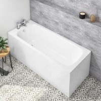Single Ended Steel Bath with 2 Tap Holes - 1600 x 700mm