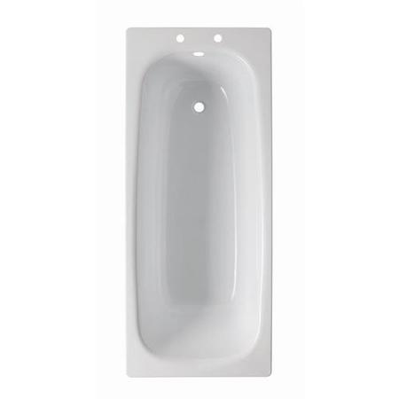 Single Ended Steel Bath with 2 Tap Holes - 1600 x 700mm