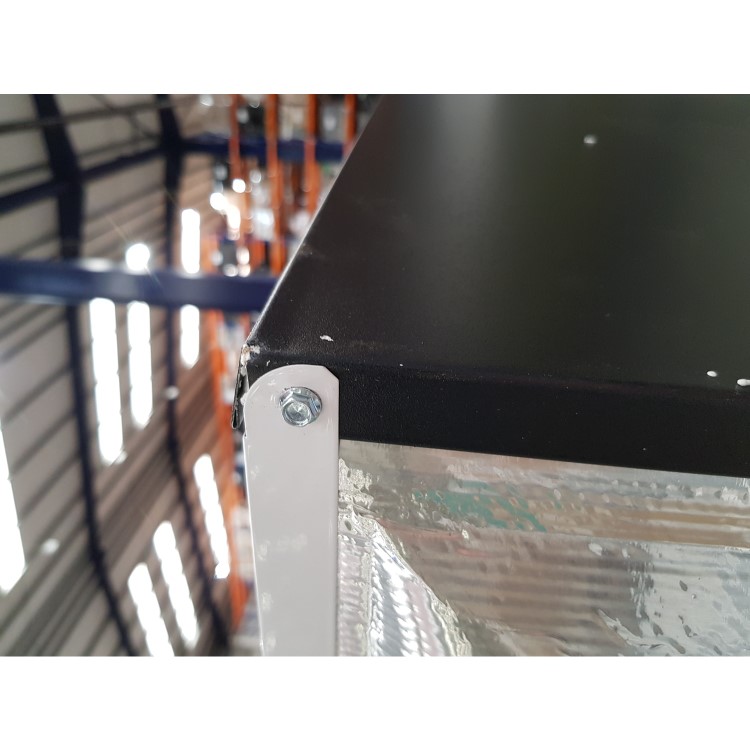 GRADE A2 - Hotpoint FFU4DK Quadrio 70cm Wide Frost Free Freestanding Fridge Freezer Shiny Black