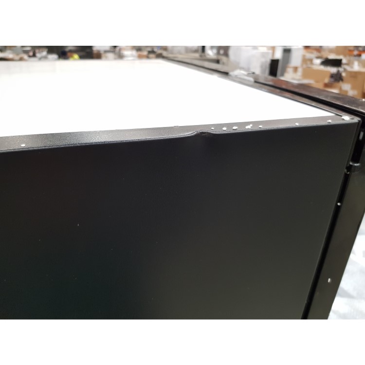 GRADE A2 - Hotpoint FFU4DK Quadrio 70cm Wide Frost Free Freestanding Fridge Freezer Shiny Black