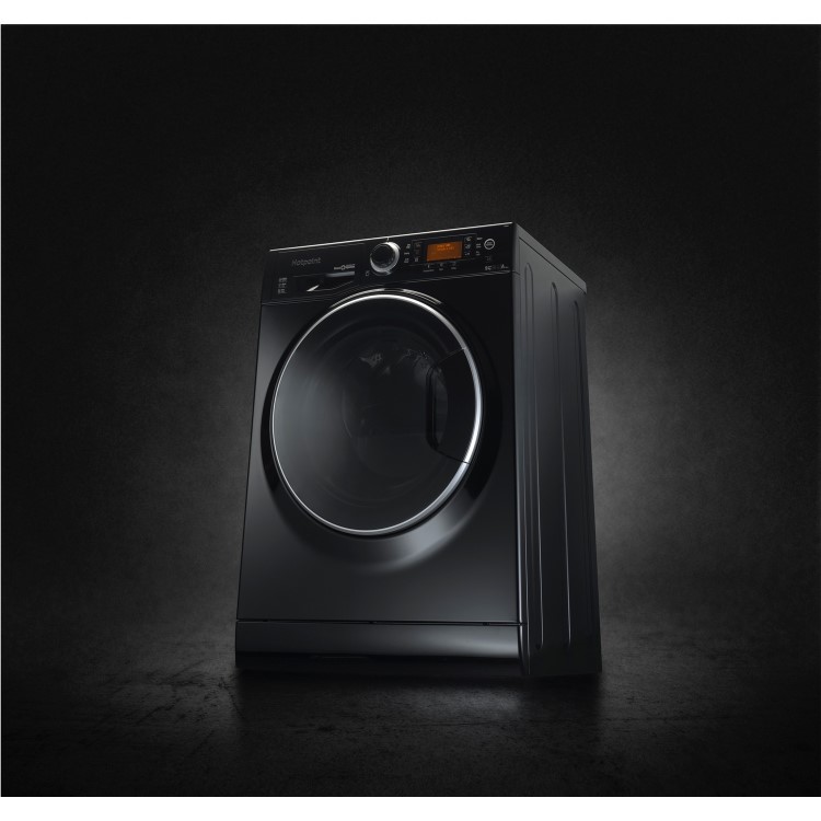 GRADE A1 - Hotpoint RD966JKD 9kg Wash 6kg Dry Freestanding Washer Dryer Black