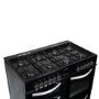 Refurbished electriQ EQRANGE100BLACK 100cm Dual Fuel Double Oven Range Cooker Black
