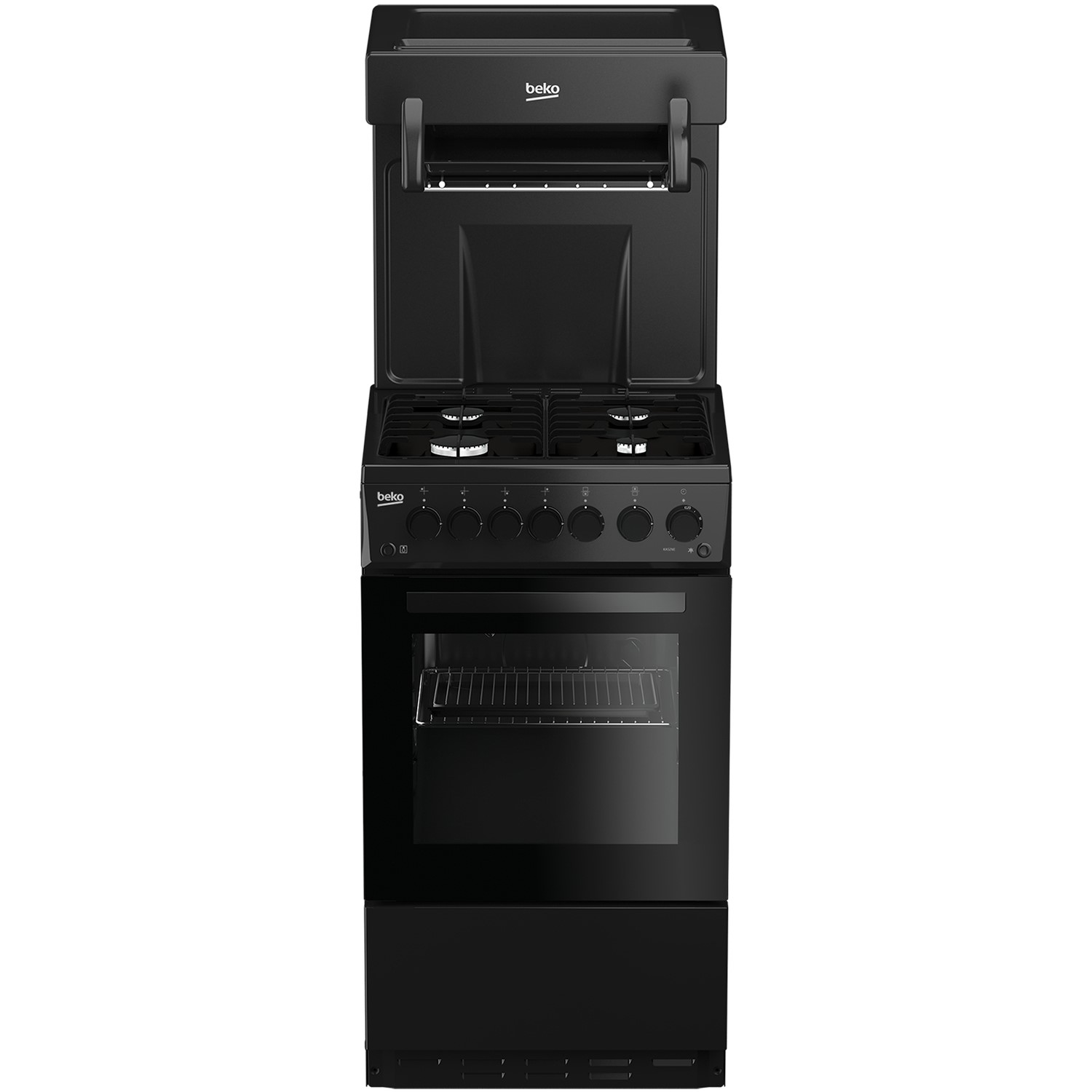 Beko 50cm Gas Cooker With Eye Level Grill - Black