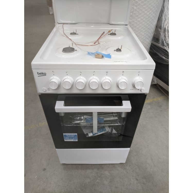 GRADE A3 - Beko KA52NEW 50cm Gas Cooker With Eye Level Grill - White