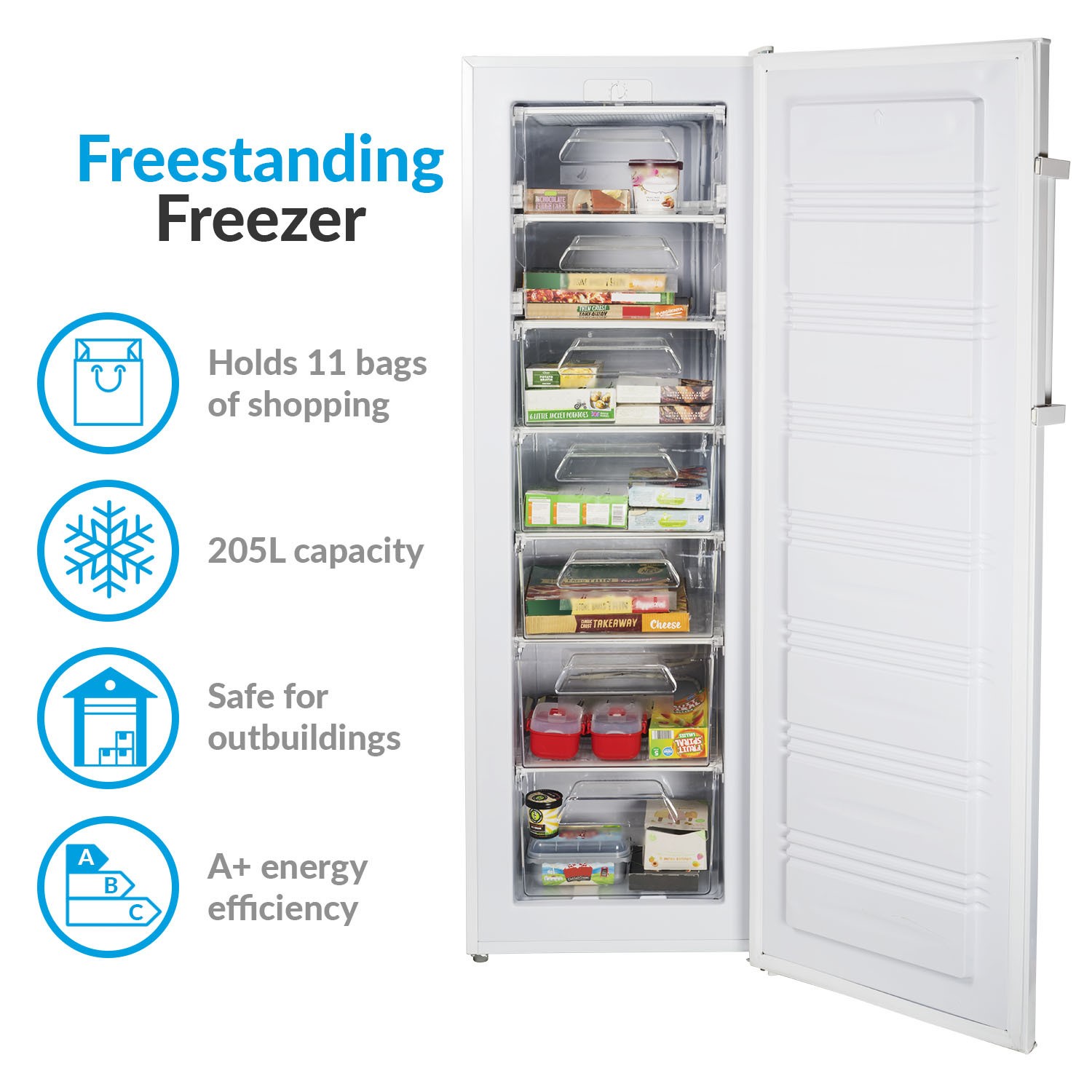 electriQ EQFSFZ1745 198 Litre Freestanding Upright Freezer 170cm Tall